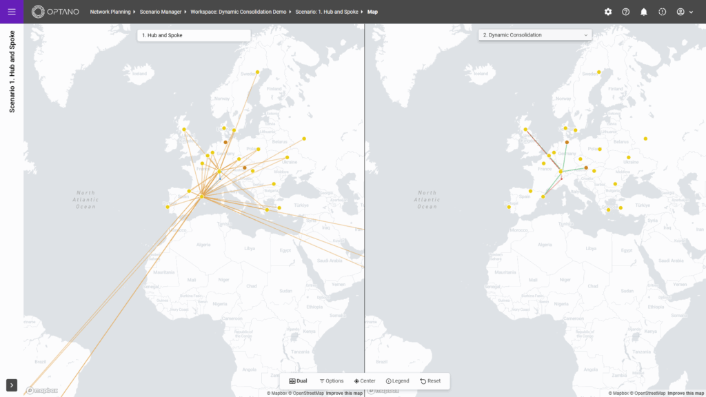 Screenshot einer Vergleichskarte zur Datenanalyse